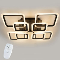 Потолочная LED люстра, светильник светодиодный черный Sunlight 6325/4+4S