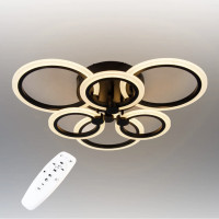 Потолочная LED люстра, светильник светодиодный черный Sunlight 6326/3+3